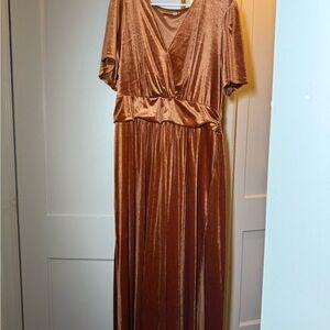 Elegant Brown Velvet Dress